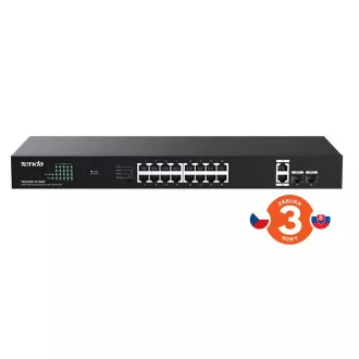 Tenda TEG1120P-16-150W PoE  Gigabit switch 16x 1Gbps PoE  802.3af/at   2x SFP   2x RJ45, 135W, Rack, Rack