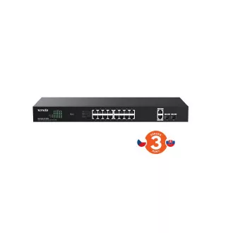 Tenda TEG1120P-16-150W PoE  Gigabit switch 16x 1Gbps PoE  802.3af/at   2x SFP   2x RJ45, 135W, Rack, Rack