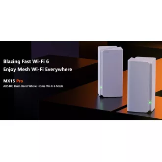 Tenda Nova MX15 Pro (2 db) WiFi 6 AX5400 Mesh Gigabit rendszer, 6x GLAN/GWAN, WPA3, VPN, CZ alkalmazás