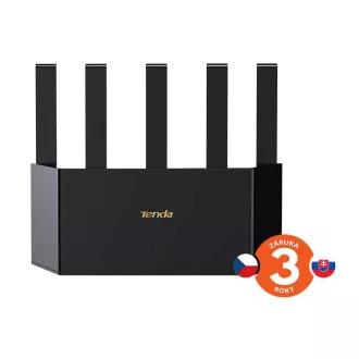 Tenda TX12L Pro AX3000 WiFi 6 Mesh Router, 1x GWAN, 3x GLAN, IPv6, 5x 6dBi, WPA 3, CZ alkalmazás