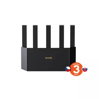 Tenda TX12L Pro AX3000 WiFi 6 Mesh Router, 1x GWAN, 3x GLAN, IPv6, 5x 6dBi, WPA 3, CZ alkalmazás