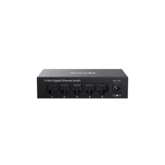 Tenda TEG1005M - 5x 10/100/1000 Mbps fém kapcsoló, ventilátor nélküli - Fanless, 6 kV védelem