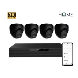 iGET HOME N85P4 - kamera NVR PoE szett 3K felbontással, 8CH NVR   4x kamera hanggal, IR és LED-ekkel