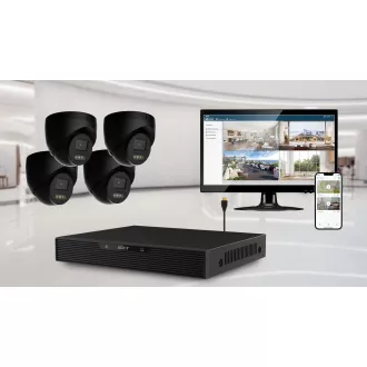iGET HOME N85P4 - kamera NVR PoE szett 3K felbontással, 8CH NVR   4x kamera hanggal, IR és LED-ekkel