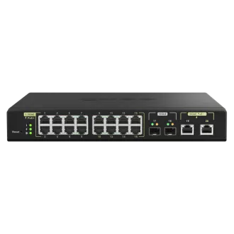 QNAP menedzselt switch QSW-M2116P-2T2S (16x 2.5GbE PoE  RJ45 / 2x 10GbE RJ45 PoE   / 2x 10GbE SFP )