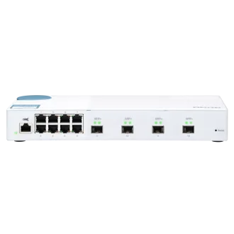 QNAP vezérelt QSW-M408S kapcsoló (12 port: 8 db Gigabit-port   4 db 10G SFP  port)