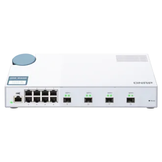 QNAP vezérelt QSW-M408S kapcsoló (12 port: 8 db Gigabit-port   4 db 10G SFP  port)