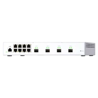 QNAP vezérelt QSW-M408S kapcsoló (12 port: 8 db Gigabit-port   4 db 10G SFP  port)