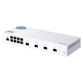 QNAP vezérelt QSW-M408S kapcsoló (12 port: 8 db Gigabit-port   4 db 10G SFP  port)