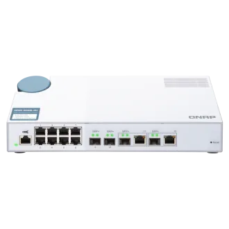 QNAP vezérelt kapcsoló QSW-M408-2C (12 port: 8x Gigabit port   4x 10G SFP  / 2x 10GbE kombinált port)