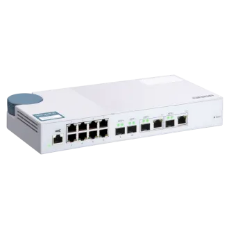 QNAP vezérelt kapcsoló QSW-M408-2C (12 port: 8x Gigabit port   4x 10G SFP  / 2x 10GbE kombinált port)