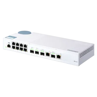 QNAP vezérelt kapcsoló QSW-M408-2C (12 port: 8x Gigabit port   4x 10G SFP  / 2x 10GbE kombinált port)