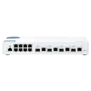 QNAP menedzselt switch QSW-M408-4C (12 port: 8x Gigabit port   4x 10G SFP  / 10GbE kombinált port)
