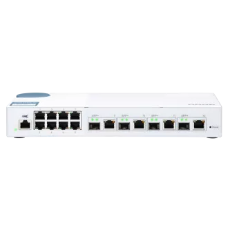 QNAP menedzselt switch QSW-M408-4C (12 port: 8x Gigabit port   4x 10G SFP  / 10GbE kombinált port)