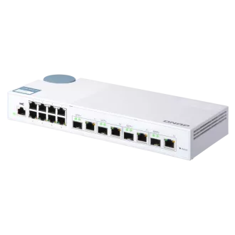 QNAP menedzselt switch QSW-M408-4C (12 port: 8x Gigabit port   4x 10G SFP  / 10GbE kombinált port)