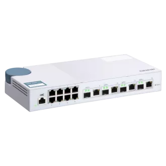 QNAP menedzselt switch QSW-M408-4C (12 port: 8x Gigabit port   4x 10G SFP  / 10GbE kombinált port)