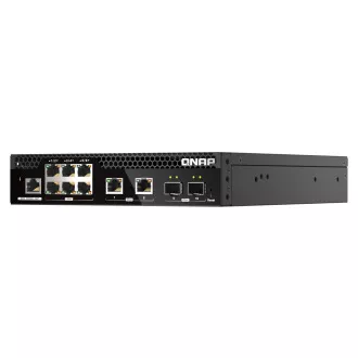 QNAP menedzselt switch QSW-M2106R-2S2T (6x 2.5GbE RJ45, 2x 10GbE RJ45, 2x 10GbE SFP , kis szélesség)