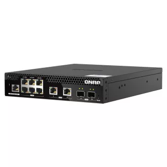 QNAP menedzselt switch QSW-M2106R-2S2T (6x 2.5GbE RJ45, 2x 10GbE RJ45, 2x 10GbE SFP , kis szélesség)