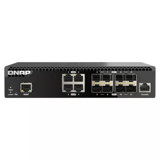 QNAP menedzselt switch QSW-M3212R-8S4T (4x 10GbE port   8x 10G SFP  port, félszélesség)