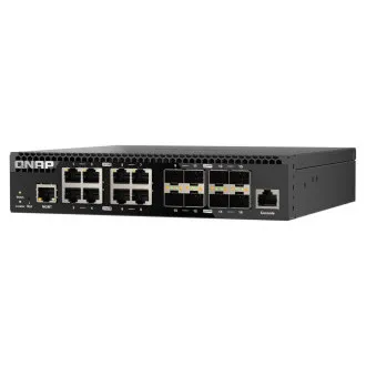 QNAP menedzselt switch QSW-M3212R-8S4T (4x 10GbE port 8x 10G SFP port, félszélesség) QNAP menedzselt switch QSW-M3212R-8S4T (4x 10GbE port 8x 10G SFP port, félszélesség)