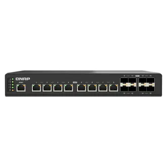 QNAP menedzselt ipari switch QSW-IM3216-8S8T: 16x 10G port (8x 10Gb SFP  és 8x 10Gb RJ-45)