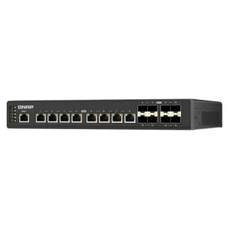 QNAP menedzselt ipari switch QSW-IM3216-8S8T: 16x 10G port (8x 10Gb SFP  és 8x 10Gb RJ-45)