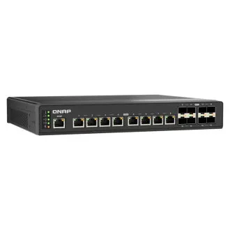 QNAP menedzselt ipari switch QSW-IM3216-8S8T: 16x 10G port (8x 10Gb SFP  és 8x 10Gb RJ-45)
