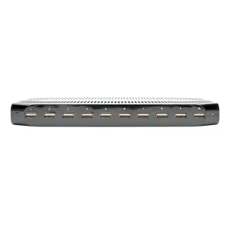 USB töltőállomás tárolóhellyel, kimenet 10x 12V, 8A, 96W, Schuko tápkábellel