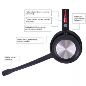 WELL Mairdi MRD-890BTD, vezeték nélküli kétfüles headset