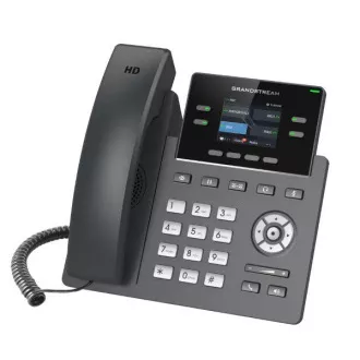 Grandstream GRP2612P, 2.4" TFT sávos kijelző, 2 SIP fiók, 4 prog. trönk, 16 BLF trönk, PoE, 10/100Mbps