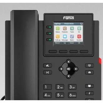 Fanvil X303G SIP telefon, 2.4" bar.display, 4SIP, dual Gbit, PoE