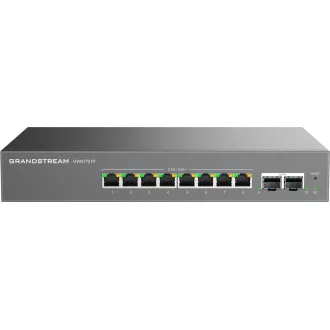 Grandstream GWN7721P L2 Lite menedzselt switch, 8x 2,5 GbE RJ45, 2x 10G SFP , PoE/PoE
