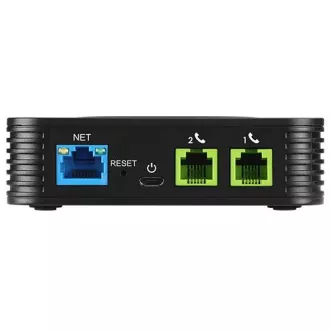 Grandstream HT802 V2 (ATA), 2x FXS, 2 SIP fiók, 1x LAN, 3-utas konf., automatikus rendelkezésre bocsátás