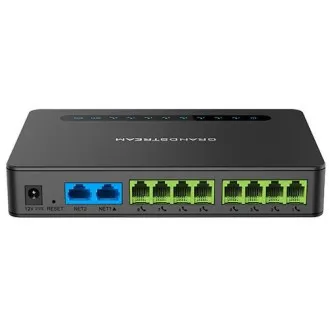 Grandstream HT818 V2 (ATA), 8x FXS, 2 SIP-profil, 1x Gbit LAN, NAT-útválasztó, 3-utas konferencia