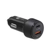 ER POWER 30W-os PD USB-C/USB-A autós töltő, fekete