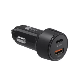 ER POWER 30W-os PD USB-C/USB-A autós töltő, fekete