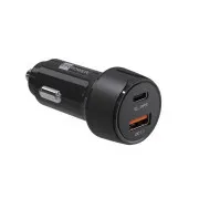 ER POWER 30W-os PD USB-C/USB-A autós töltő, fekete