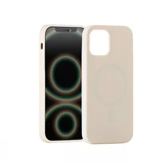 ER POWER CARNEVAL SNAP szilikon borítás iPhone 12/12 Pro készülékhez MagSafe-fel - bézs színben