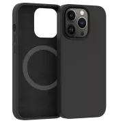 ER POWER szilikon borító CARNEVAL SNAP iPhone 14 Pro készülékhez MagSafe-vel - fekete