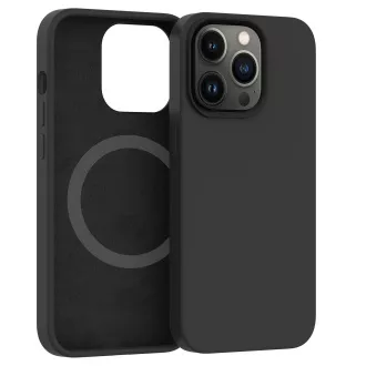 ER POWER szilikon borító CARNEVAL SNAP iPhone 14 Pro készülékhez MagSafe-vel - fekete