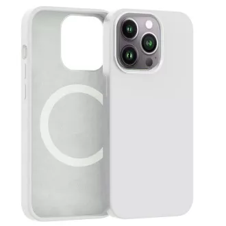 ER POWER szilikon borító CARNEVAL SNAP iPhone 14 Pro Max készülékhez MagSafe-fel - fehér