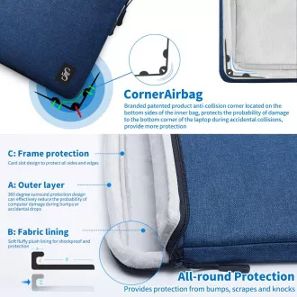 Laptop táska Seine Scene Valence Sleeve 16" - kék