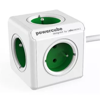 Aljzathosszabbítás. PowerCube EXTENDED, zöld, 5 aljzat, 1,5 m kábel