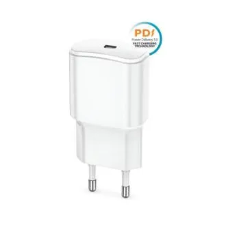 Gyorstöltő Forever TC-01 PD 1x USB-C 20W fehér Gyorstöltő Forever TC-01 PD 1x USB-C 20W fehér