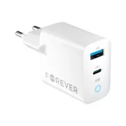 Gyorstöltő Forever GaN TC-06-45AC GaN PD QC 1x USB-C 1x USB 45W fehér