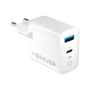 Gyorstöltő Forever GaN TC-06-65AC PD QC 1x USB-C 1x USB 65W fehér