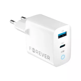 Gyorstöltő Forever GaN TC-06-65AC PD QC 1x USB-C 1x USB 65W fehér