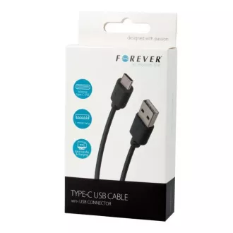 Forever USB/USB-C 1m 1A adatkábel fekete