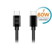 Forever USB-C/USB-C adatkábel 1m 3A fekete