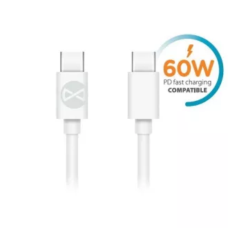 Forever USB-C/USB-C adatkábel 1m 3A fehér